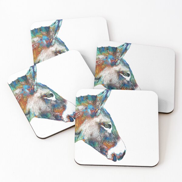 Item preview, Colorful Donkey Art On White designed and sold by Sharon Cummings Art.