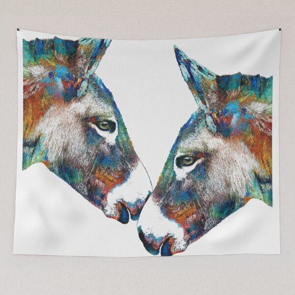 Item preview, Colorful Donkey Art On White designed and sold by Sharon Cummings Art.