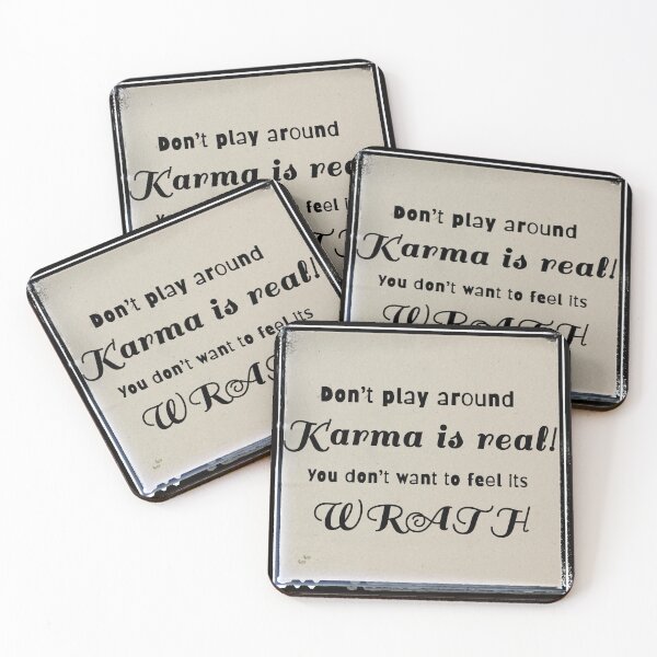 Item preview, Karma Is Real – Bold Motivational Quote on Wrath and Consequences designed and sold by Heal of Souls Designs .
