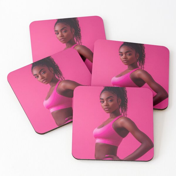Item preview, Model poses before pink background designed and sold by anytka.