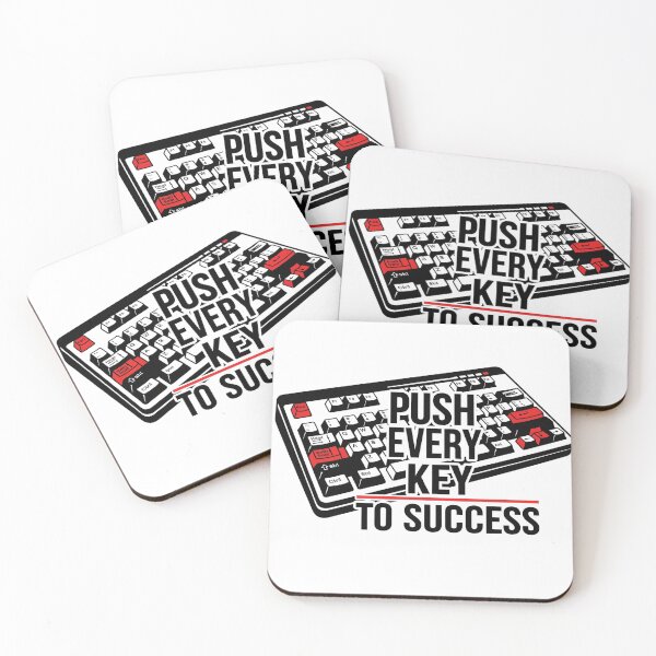 Item preview, Stylized Vintage Keyboard Graphic – Motivational ‘Push Every Key to Success’ designed and sold by kubix81.