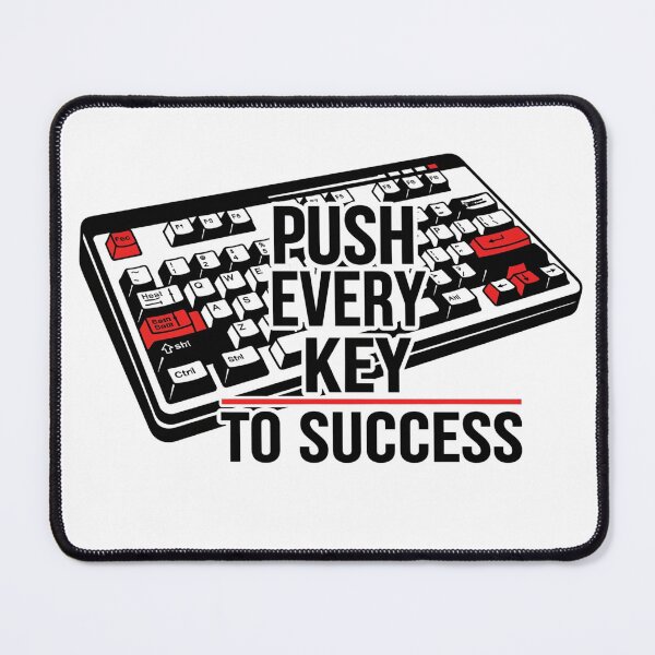 Item preview, Stylized Vintage Keyboard Graphic – Motivational ‘Push Every Key to Success’ designed and sold by kubix81.
