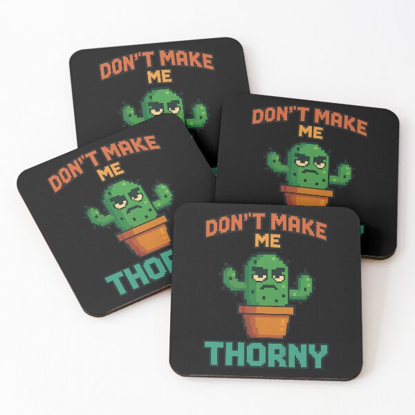 Item preview, Don’t Make Me Thorny – Funny Cactus Pixel Art designed and sold by PrimalPalette.