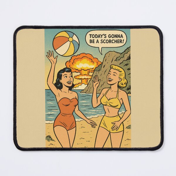 Item preview, Atomic Bomb Summer Bikini Beach 1950s Comic Scene designed and sold by Maljonic.