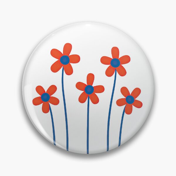 Item preview, Red and Blue Flower Patch - Bold Garden Illustration designed and sold by ArtfulWeave.
