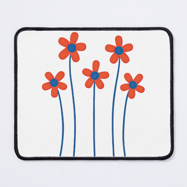Item preview, Red and Blue Flower Patch - Bold Garden Illustration designed and sold by ArtfulWeave.