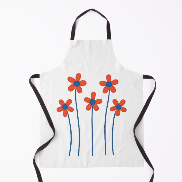 Item preview, Red and Blue Flower Patch - Bold Garden Illustration designed and sold by ArtfulWeave.