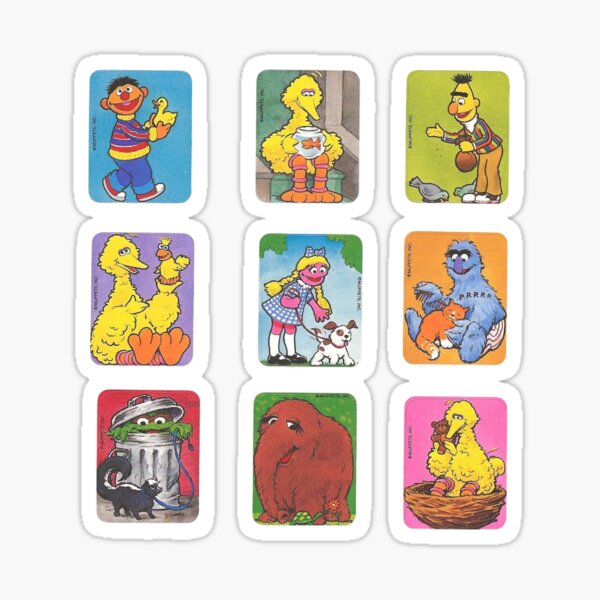 Vista previa del artículo con la obra «Patrón vintage inspirado en Barrio Sésamo», diseñado y vendido por muppetbecca.