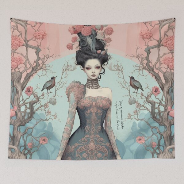 Item preview, Gothic Woman | Edgar Allan Poe Quote | Pastel Goth | Loneliness Quote designed and sold by Radiant-Art.