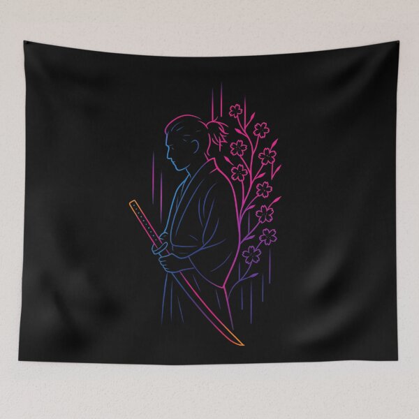 Item preview, Blade and Blossom – Neon Serenity of the Samurai designed and sold by ArcadiaSilence.
