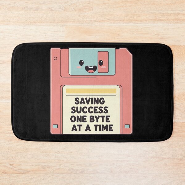 Item preview, Smiling Vintage Floppy Disk – Pastel Cartoon Tech Design with Motivational Quote designed and sold by kubix81.
