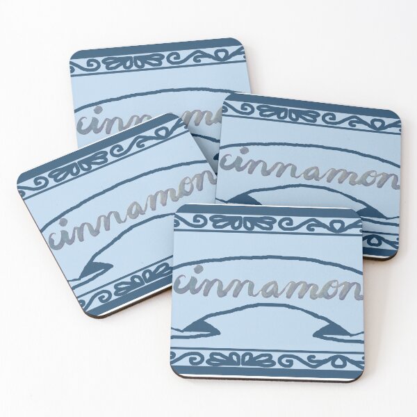 Item preview, Cinnamon Spice Label Blue with Calligraphy designed and sold by abitofaromantic.