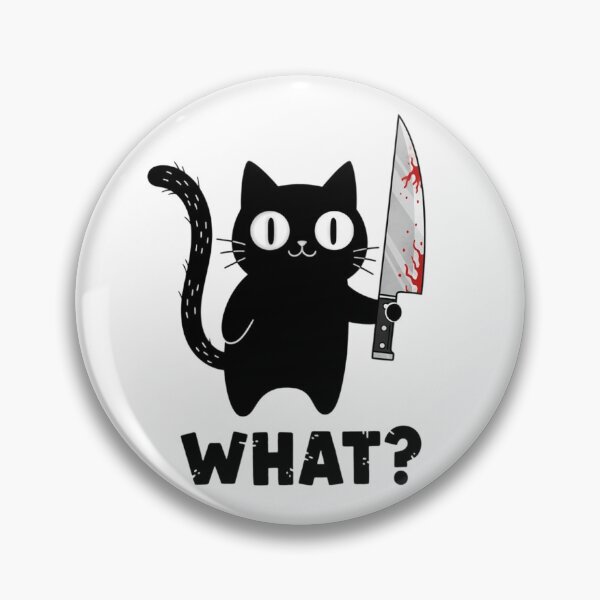 Item preview, Cat What? – Funny Murderous Black Cat With Knife Cartoon Design designed and sold by MegzDesign.