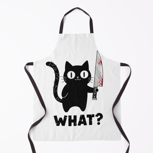 Item preview, Cat What? – Funny Murderous Black Cat With Knife Cartoon Design designed and sold by MegzDesign.