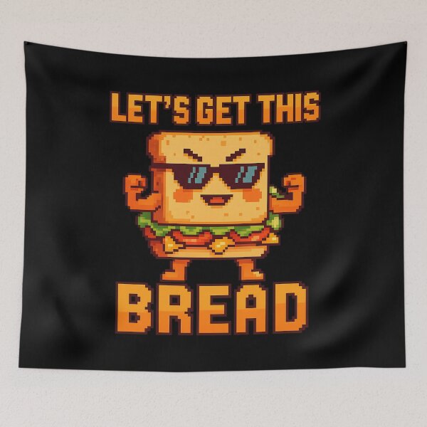 Item preview, Let’s Get This Bread – Funny Sandwich Pixel Art designed and sold by PrimalPalette.