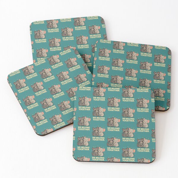 Item preview, Raccoon and Elephant Hug – We Belong Together (Cute Animal Love) designed and sold by wibby-color.