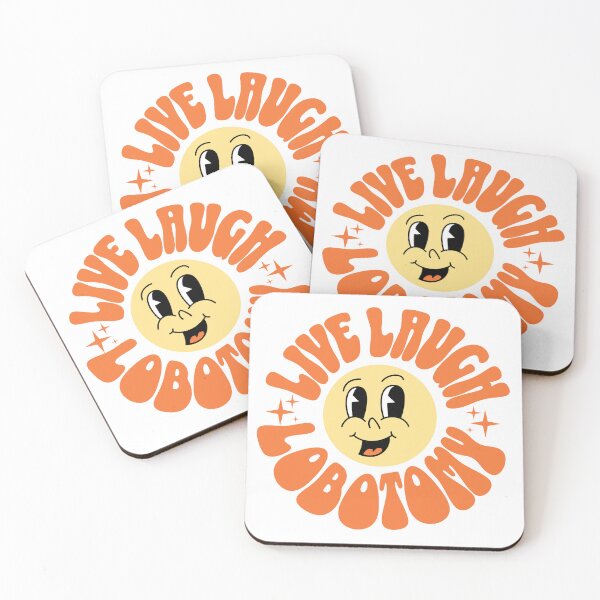 Item preview, Live Laugh Lobotomy – Funny Retro Groovy Meme Design designed and sold by DeafPigeonDesigns.