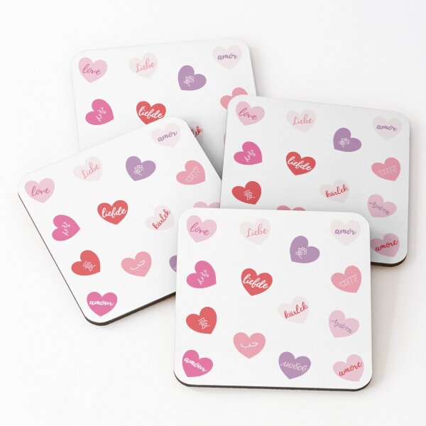 Item preview, love in different languages in hearts designed and sold by winterpumpkin.