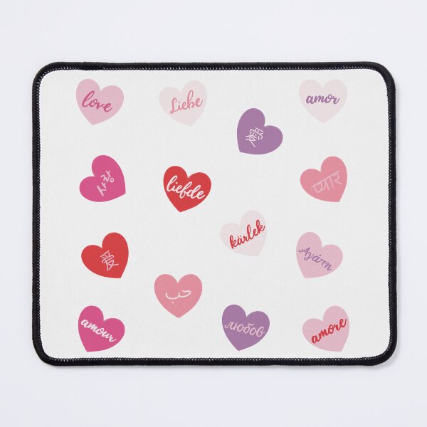 Item preview, love in different languages in hearts designed and sold by winterpumpkin.