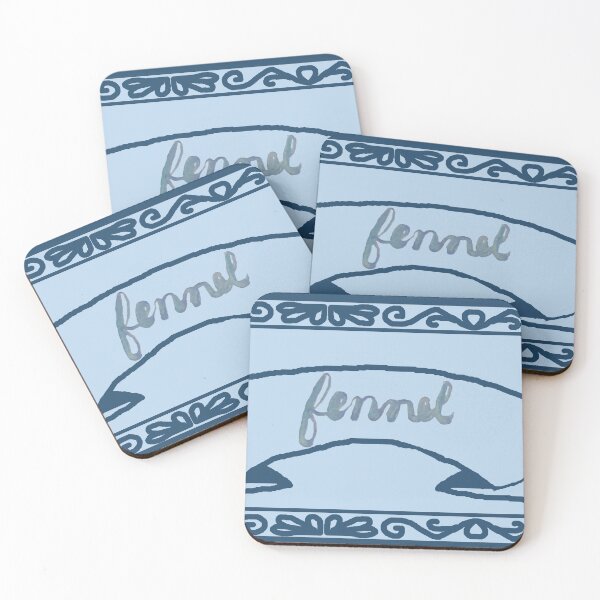 Item preview, Fennel Spice Label Blue with Calligraphy designed and sold by abitofaromantic.