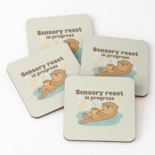 Item preview, Sensory Reset in Progress – Cozy Otter ADHD Sticker for Burnout & Neurodivergent Humor designed and sold by SnugbugStudios.