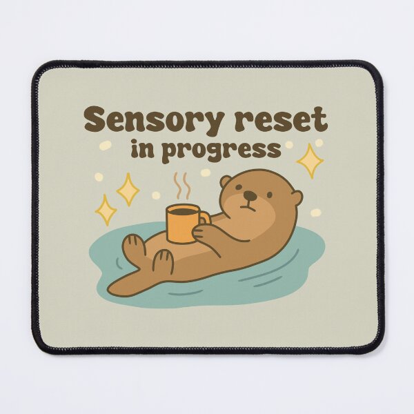 Item preview, Sensory Reset in Progress – Cozy Otter ADHD Sticker for Burnout & Neurodivergent Humor designed and sold by SnugbugStudios.
