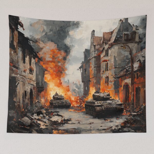 Item preview, Tank Battle in a Bombed French Village designed and sold by Rtymer.