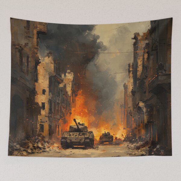 Item preview, Tank Battle in a Bombed French Village designed and sold by Rtymer.