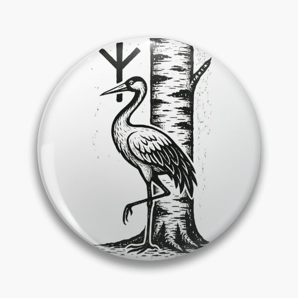 Item preview, Elhaz Rune Heron – Norse Pagan Protection Symbol Art designed and sold by jelonkaa.
