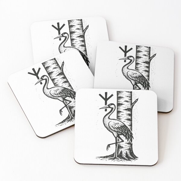 Item preview, Elhaz Rune Heron – Norse Pagan Protection Symbol Art designed and sold by jelonkaa.