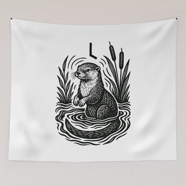 Item preview, Laguz Rune Otter – Norse Nature Spirit Animal Design designed and sold by jelonkaa.