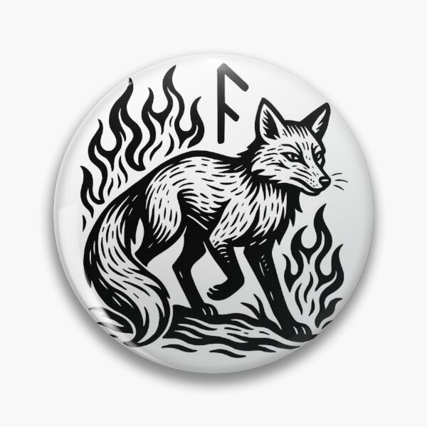 Item preview, Kenaz Rune Fox in Flame – Norse Pagan Fire Spirit Design designed and sold by jelonkaa.