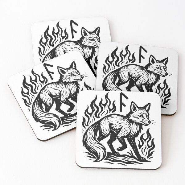 Item preview, Kenaz Rune Fox in Flame – Norse Pagan Fire Spirit Design designed and sold by jelonkaa.