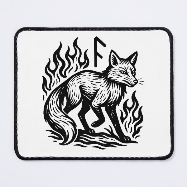 Item preview, Kenaz Rune Fox in Flame – Norse Pagan Fire Spirit Design designed and sold by jelonkaa.