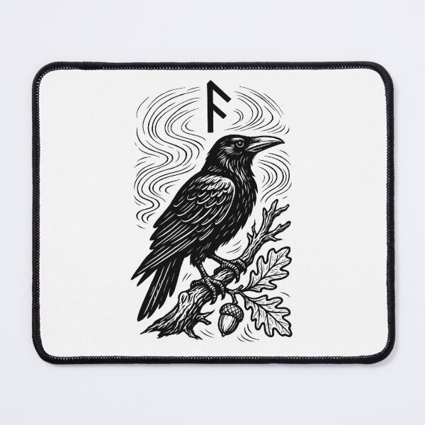 Item preview, Ansuz Rune – Raven Spirit on Oak Branch | Norse Pagan Art designed and sold by jelonkaa.