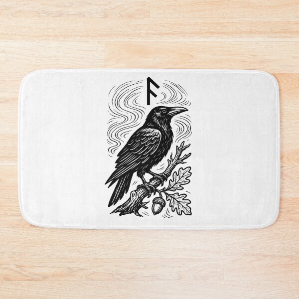 Item preview, Ansuz Rune – Raven Spirit on Oak Branch | Norse Pagan Art designed and sold by jelonkaa.