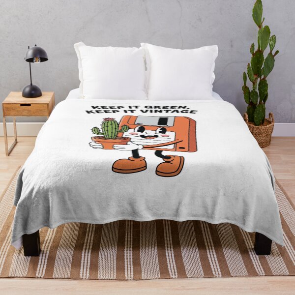 Item preview, Smiling Vintage Floppy Disk Holding Cactus – Retro Cartoon Eco-Tech Design designed and sold by kubix81.