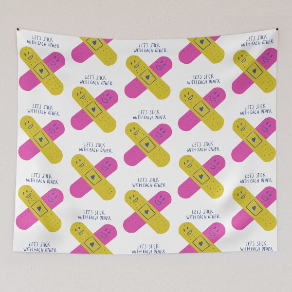 Item preview, Let’s Stick With Each Other Kawaii Plaster Sticker designed and sold by Blueprint&co.