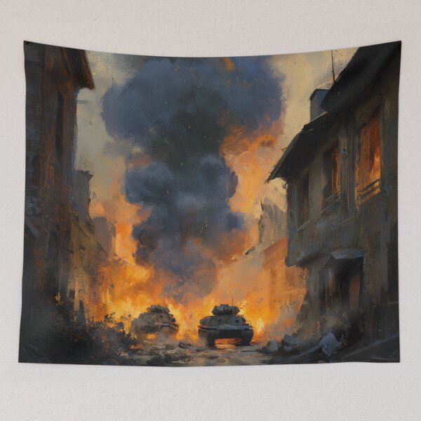 Item preview, Tank Battle in a Bombed French Village designed and sold by Rtymer.