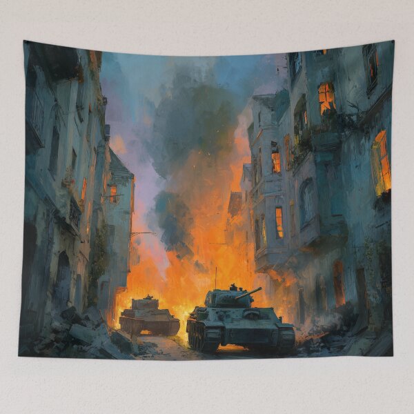 Item preview, Tank Battle in a Bombed French Village designed and sold by Rtymer.