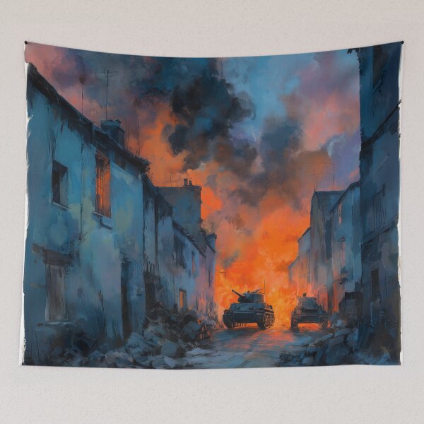 Item preview, Tank Battle in a Bombed French Village designed and sold by Rtymer.