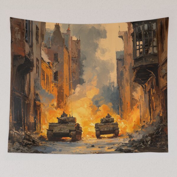 Item preview, Tank Battle in a Bombed French Village designed and sold by Rtymer.