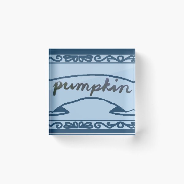 Item preview, Pumpkin Spice Label Blue with Calligraphy designed and sold by abitofaromantic.