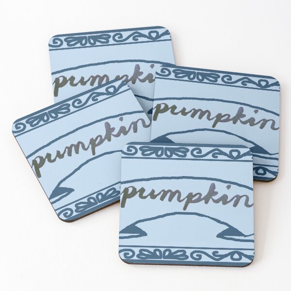 Item preview, Pumpkin Spice Label Blue with Calligraphy designed and sold by abitofaromantic.