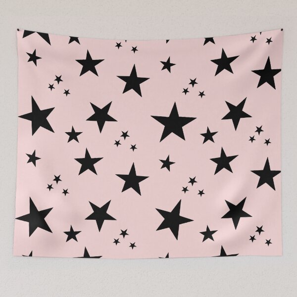 Item preview, Black Stars on Pastel Pink Seamless Repeat designed and sold by Sharon Schwalbe.