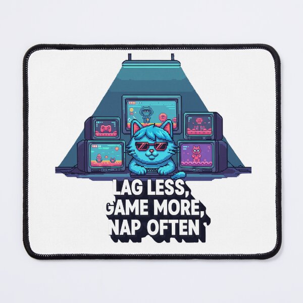 Item preview, Indie Gamer Cat Streaming – Neon Pixel Art Design with Motivational Gamer Slogan designed and sold by kubix81.