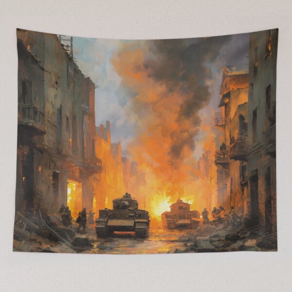 Item preview, Tank Battle in a Bombed French Village designed and sold by Rtymer.