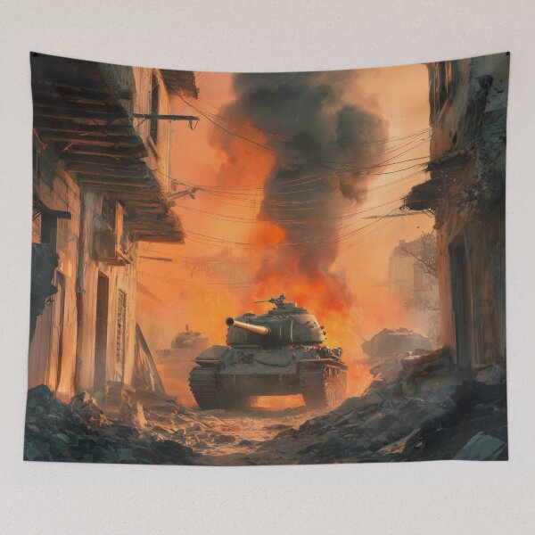 Item preview, Tank Battle in a Bombed French Village designed and sold by Rtymer.