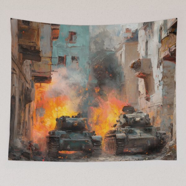 Item preview, Tank Battle in a Bombed French Village designed and sold by Rtymer.