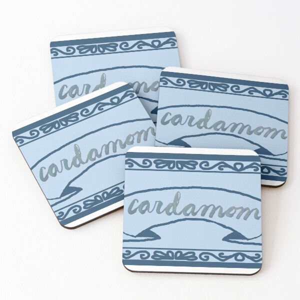 Item preview, Cardamom Spice Label Blue with Calligraphy designed and sold by abitofaromantic.